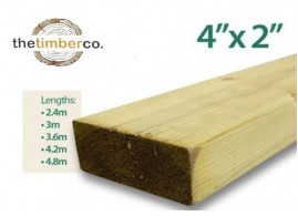Tanalised Timber Studwork 4x2 at 2.4m