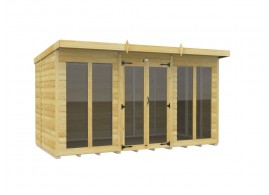 12ft x 5ft Pent Summer House Loglap (Full Height Window)