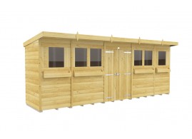 18ft x 4ft Pent Summer Shed Loglap
