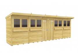 20ft x 4ft Pent Summer Shed Loglap