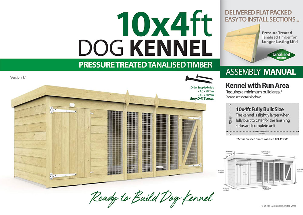 10ft x 4ft Dog Kennel assembly guide