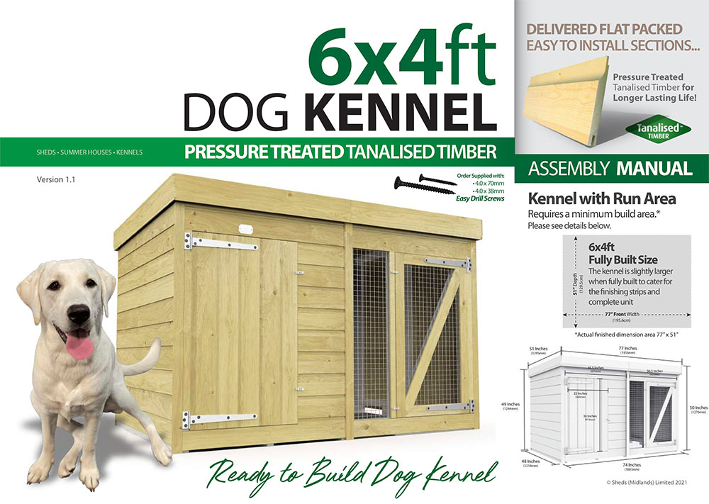 6ft x 4ft Dog Kennel assembly guide