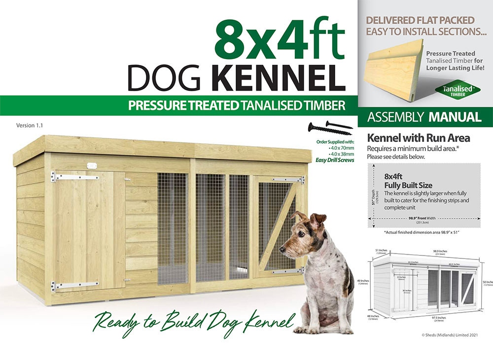 8ft x 4ft Dog Kennel assembly guide